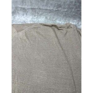 Naked Cashmere 100% Linen Sweater Mens XXL Taupe V-Neck Long Sleeve Top